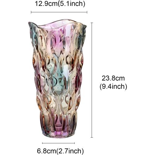 CEMABT Glass Vases for Flowers，Thickened 3.4 lb Morden vases for Tables Centerpieces, vase for Home Decor, Crystal,Colorful and Clear Rose Large Vases Christmas Day Gifts(Heavy Duty)