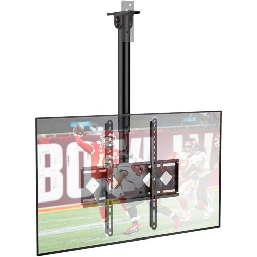 Size 24-65 Ceiling TV Mount Flip Down, Heavy Duty Hanging TV Mount Fits Most 24-65 inch LED, LCD, OLED, Plasma Flat Screen TVs - Adjustable Height 360° Rotation Tilting Swiveling Outdoor Gazebo tv Mount