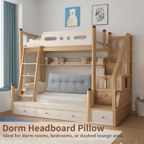 Color White Wedge Headboard Pillow for Bed, Twin Dorm Headboard Pillow Support for Sitting Up, Reading, Relaxing, Bolster Pillow with Removable Washable Cover,