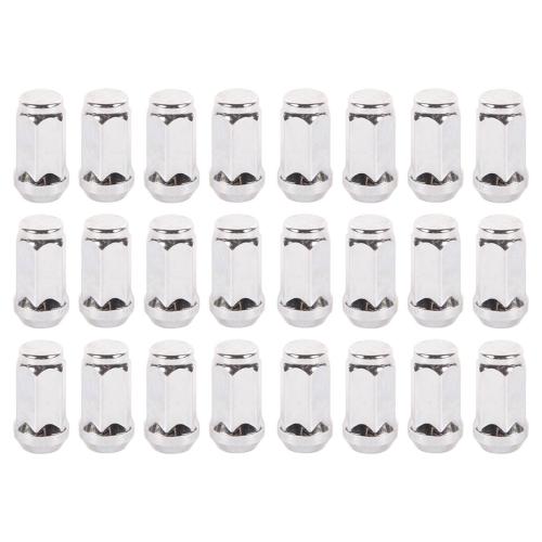TOPAZ 24Pcs M14x1.5 Lug Nuts with Cone Seat, 3/4 19mm Hex 1.9x0.87 in. Chrome Plated Wheel Lug Nuts Compatible with Chevrolet Silverado Suburban 1500 Ford Expedition F-150 Ram 1500