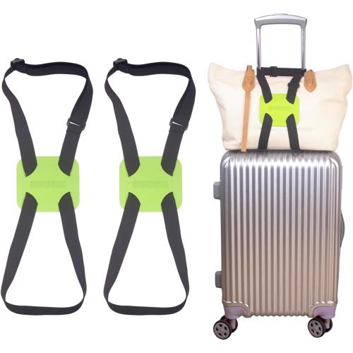 Luggage Straps，Luggage Straps for Suitcases Add a Bag Easy to Travel Belt for Luggage，Bag Bungee for Luggage，Adjustable Size Luggage Belt (Fluorescent Green-2)