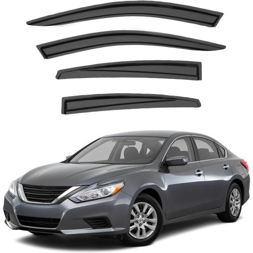 Rain Guards Compatible with 2013-2018 Nissan Altima, Durable Acrylic Slim Style Window Visor Rain Guard, Side Window Deﬂector for Nissan Altima Accessories 4 Pieces 2014 2015 2016 2017