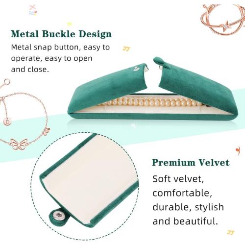 iSuperb Long Chain Box Velvet Necklace Pendant Jewelry Gift Box Necklace Bracelet Jewelry Packaging Boxes for Wedding Engagment Proposal