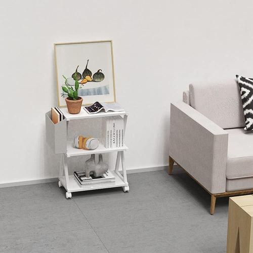 Size 17.3''Lx11''W’x23.2''H Color White VEDECASA White Mobile Printer Stand 3 Tier Wood Shelf Metal Frame Printer Cart with Storage Bag for Home Office Modern Under Desk Table Side Printer Cart with Rolling Caster Wheel