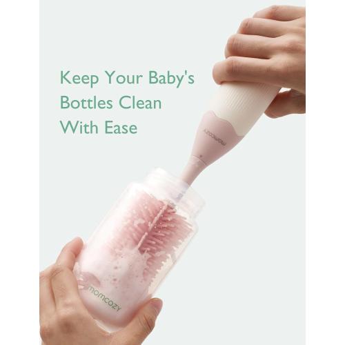Momcozy Baby Bottle Brush Kit, Push-Press Foam Design, Pink