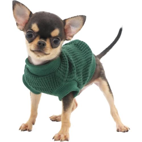 LOPHIPETS Lightweight Dog Sweaters for Puppy Small Dogs Puppy Chihuahua Yorkie Clothes-Atrovirens/XS