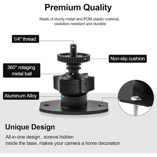 Wall Mount 1/4 Screw Mini Tripod Stand Holder for Valve Index/for HTC Vive/for Vive PRO Base Station-Equipped with Strong Double- Sided Adhesive and Screw Set-Drill or Adhensive at Your Own Choice
