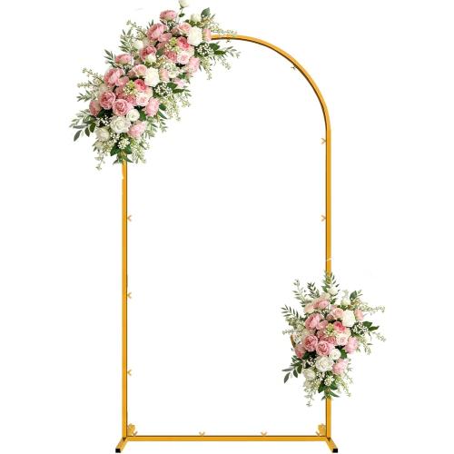 Gold Metal Arch Backdrop Stand, 6.6FT Wedding Arch Stand for Birthday Party Bridal Baby Shower Graduation Ceremony Photo Booth Garden Floral Balloon Arches Decoration