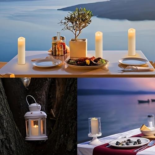 Set of 48 Pack Flameless Candles with Remote & 24H Timer - Waterproof Battery Operated Decorative Candles,3 Sizes(4 5 6 inch) for Home Decor, Wedding, Christmas, Party (Warm White)