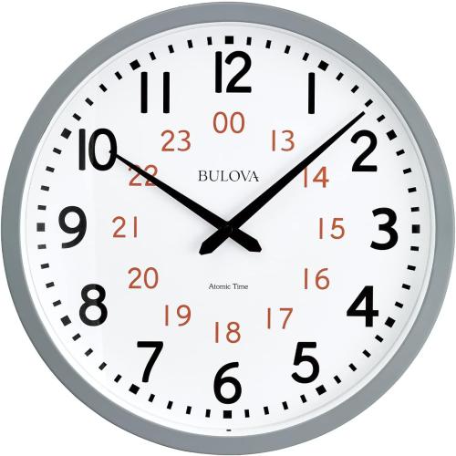 Bulova Atomic Analog Wall Clock Model C5003 Atomic Time 1, Sets Automatically, Quartz Battery