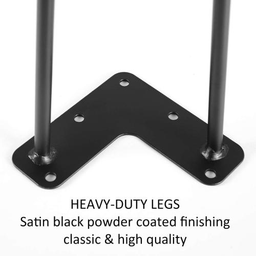 TE DEUM 16 Satin Black Hairpin Coffee Table Legs(Set of 4), Metal Heavy Duty Sturdy Sharp Looking Modern Table Legs …