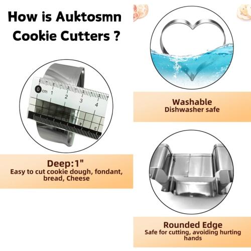 Mini Autumn Cookie Cutter Set-7 Piece-2.0 Inch-Diswasher Safe-Autumn Leaf, Apple, Pumkin, Acorn, Maple, Turkey-Mini Baking Pie Crust Cutter for Thanksgiving