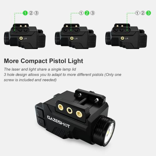 Mini 700 Lumen Pistol Light Laser Combo Weapon Light Tactical Flashlights, Magnetic USB Rechargeable with Blue Beam Sight and Strobe Mode for GL and Picatinny Rail