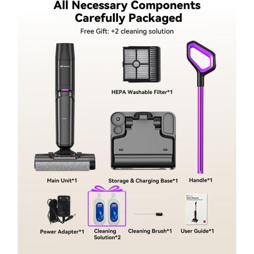Wet Dry Vacuum Cleaner 20,000Pa,50Mins Runtime Cleaning Area 3013ft²,Cordless Vacuum Cleaner, Cordless Vacuum and Mop All in One,Self-Cleaning for Hard Floors Sticky Messes and Pet Hair H15Set ‼️has stains and dust‼️and may come with missing pieces ‼️