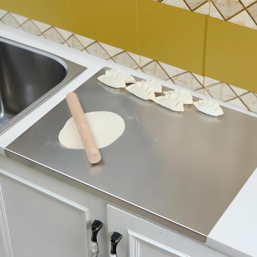 Stainless Steel Cutting Board for kitchen: Mineye Stainless Cutting Board kitchen, Suitable for Cutting Vegetables, Fruits, Meat, Bread - Easy To Clean and Store (40x30cm/15.7x11.8in)