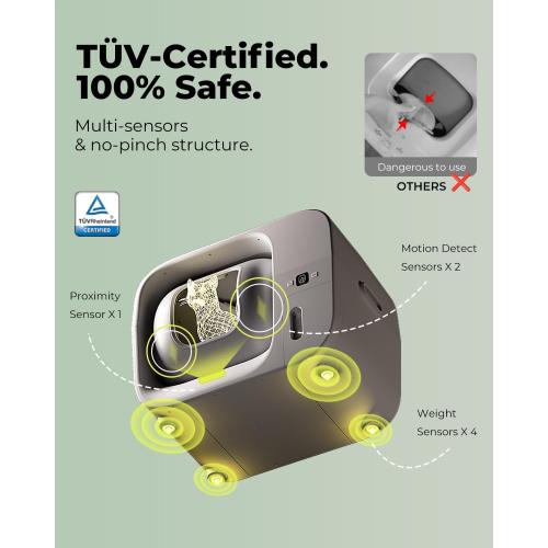 Furbulous True Odor-Free Self Cleaning and Packing Litter Box, Automatic Cat Litter Box with Self-Pack and Refill System, APP Control, Extra Large Space for 3.3-22 lbs Cats,