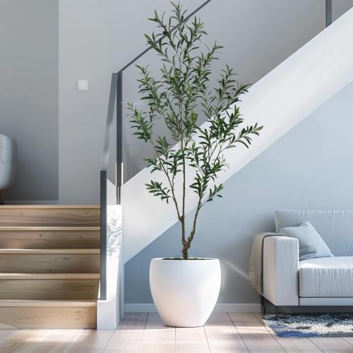 Artificial Olive Tree, 7 ft Tall, for Home Decor, Living Room, Dining Room, Bedroom, Office