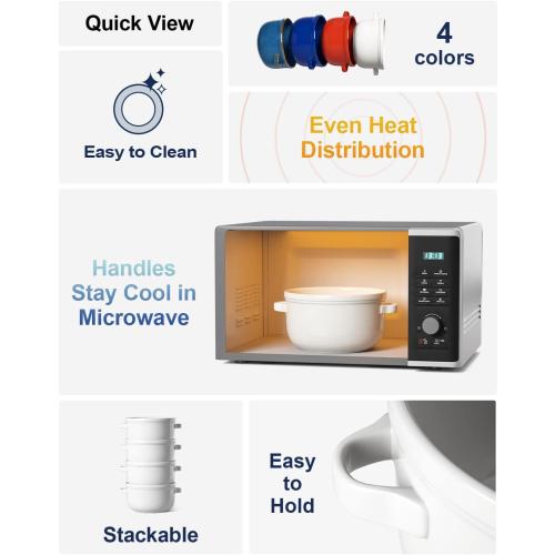 LE TAUCI Soup Bowls With Handles 28 oz, French Onion Soup Bowl for Chili, Beef Stew, Cereal, Ceramic Soup Crocks oven Safe, Microwave Dishwasher Safe - 5.5 inch, Set of 4, White