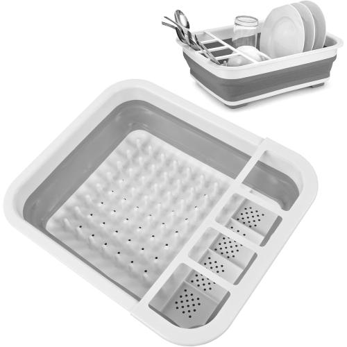 Foldable Dish Rack for Dinnerware Storage, Portable Bowl Spoon Chopsticks Organizer Drainer, Collapsible Dish Drying Rack Cutlery Storage