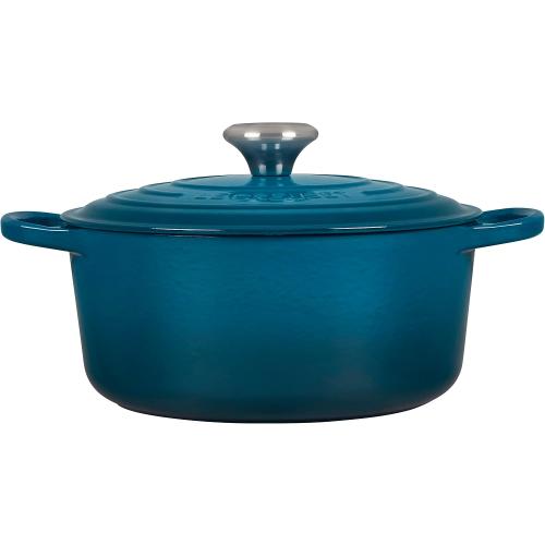 Le Creuset Enameled Cast Iron Signature Round Dutch Oven, 4.5 qt., Deep Teal