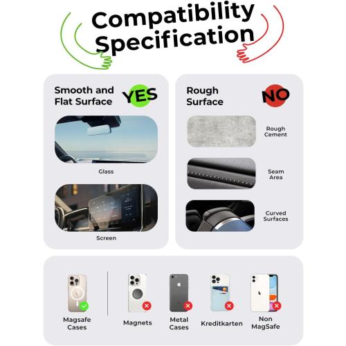 LISEN for Magsafe Car Mount, Cell Phone Holders for Your Car, Magnetic Car Accessories for Women Men Jeep Truck, Vacuum Gifts for iPhone 17 Pro Max 16 15 14 13 12, Samsung S25, Pearl White