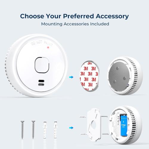 Pack of 8 Ecoey Smoke Detector, Smoke Alarm with Advanced Photoelectric Technology, Fire Alarm Smoke Detector with Test Button and Low Battery Reminder, Fire Alarm Used in Bedroom, Home, FJ138, 8 Packs