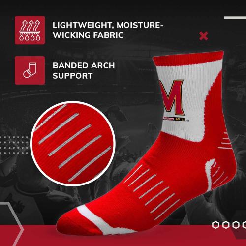 For Bare Feet Adult NCAA Surge Quarter Length Crew Socks - All Weather Performance - Men & Women - Enhance Your Team Footwear