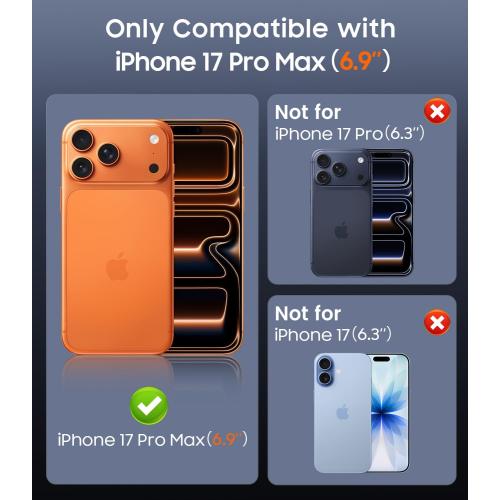 Slim Thin for iPhone 17 Pro Max Case Clear, Compatible with MagSafe, Built-in Camera Lens Protector, Non Yellowing Shockproof Protective Phone Case, Soft Electroplated Magnetic Cover, Sliver