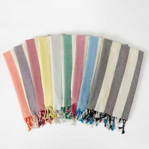 American Beach Towel - Cotton Rimmed Towel Türkiye Towel Fast Drying and Water Absorption Suitable for Holiday and Gym Orange