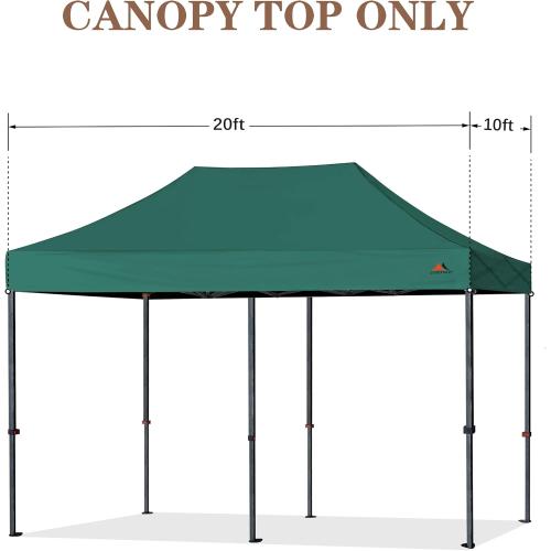 SCOCANOPY Commercial 10x20 Canopy Replacement Canopy Top,Canopy Cover ONLY,Bonus 4 Pack Weight Bag (Forest Green)