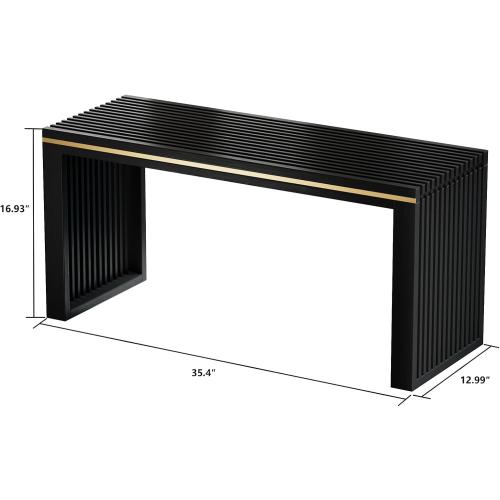 Wisuce Essentials Bamboo Indoor Long Dining Bench, Outdoor Modern Wood Benches 35 Inch Bamboo Bench for Living Room Hallway Bedroom Bathroom