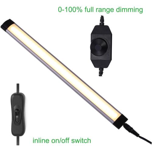 AIBOO LED Under Counter Light Rigid Bar Kit, Plug in Corded Under Cabinet Lighting with 12V LED Dimmable Switch for Counter Shelf Showcase Display Lighting (6 Panels,Warm White)