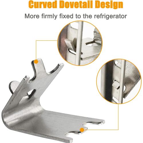 920158 Freezer Shelf Clip,Stainless Steel Shelf Clip for Refrigerator,Freezer Cooler Shelf Support,Replacement Shelf Square Buckles Clips (16)