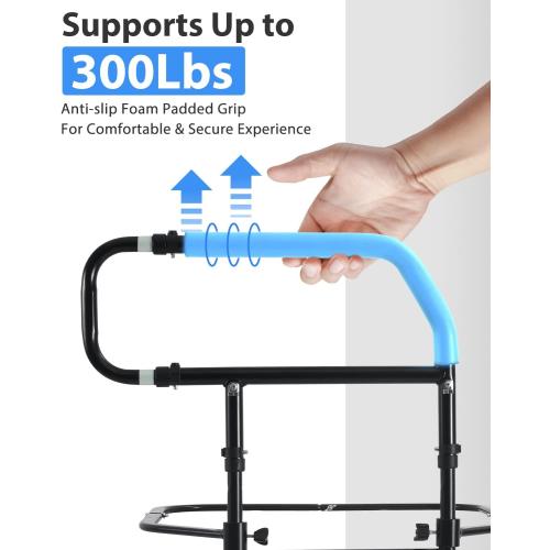 Sangohe Bed Rail for Elderly, Bed Assist Grab Bar Handle with Storage Pocket, Safety Bed Rails for Elderly Adults Getting in & Out of Bed at Home and Dorm - Fit King, Queen, Full, Twin