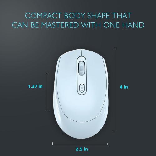 ONE-UP Wireless Mouse, 2.4G, Silent, USB Nano Receiver for Laptop, Chromebook, PC, Mac, Windows and School Work (Blue)