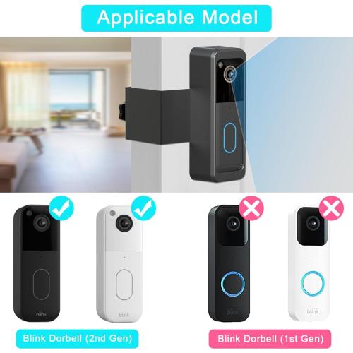 Anti-Theft Blink Doorbell Door Mount,No-Drill Mounting Bracket for Blink Doorbell Camera 2nd Gen 2025 (Not for 1st Gen 2022) Easy to Install Blink Video Doorbell Accessories