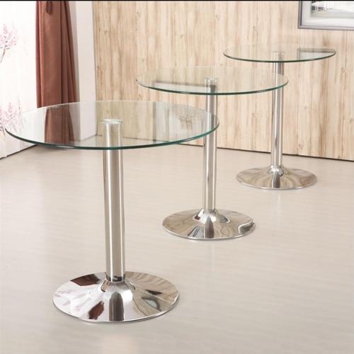 27.3 Round Glass Dining Table, Modern Circular, Sturdy Base and Perfect for 2-4 Seat, Bistro Style for Dining Room, Living Room, Balcony, Cafe