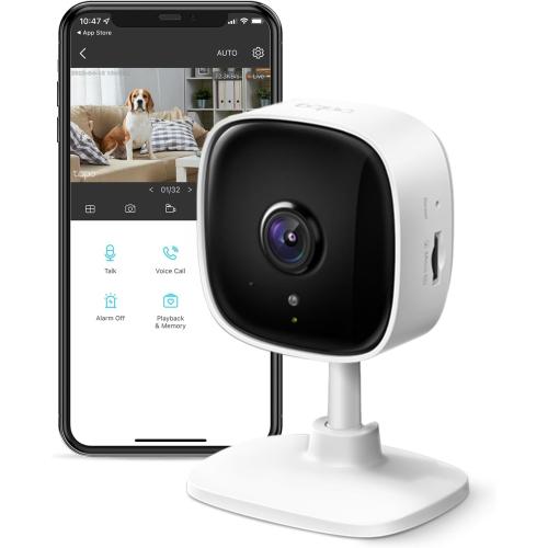 Tapo TP-Link 1080P Indoor Security Camera for Baby Monitor, Dog Camera w/Motion Detection, 2-Way Audio Siren, Night Vision, Cloud & SD Card Storage, Works w/Alexa & Google Home C100