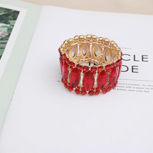 Women’s Elegant Wedding Bridal Crystal Double Row Marquise-Shape Leaf Stretch Bangle Bracelet Bride Jewelry for Women