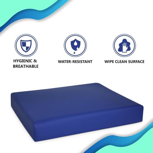 NYOrtho Gel Wheelchair Cushion - Gel-Infused Memory Foam Cooling Comfort - Non-Slip, Water-Resistant Seat Cushion Long Sitting - Ideal Wheelchairs - Gel Pad 18 x 16 x 2 - Made in USA