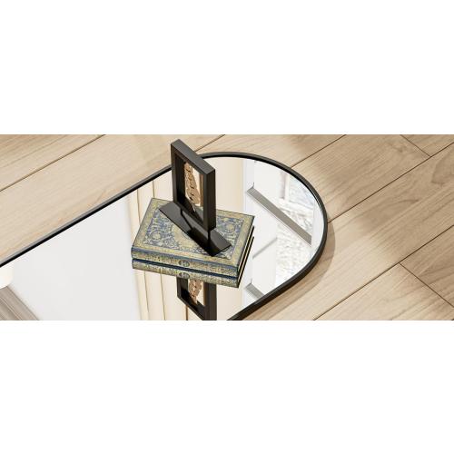 Vlush Door Mirror, Full Length Mirrors Over The Door, 14'' x 48'' Hanging/Rectangular Wall Mirror, Wall-Mounted/Hanging/Leaning, Home Decor,(Black)