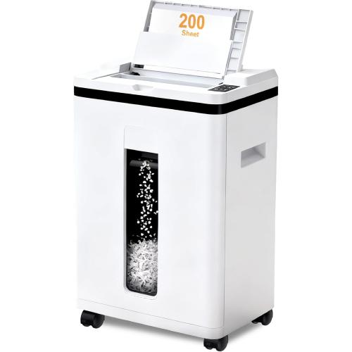 200-Sheet Auto Feed Paper Shredder, Touchscreen Heavy Duty Shredders, 40 Min Non-Stop, P-5 Ultra Security Commercial Shredder for Home Office, Micro Cut with Wheels, 5.8 Gal Bin, <60 dB
