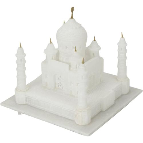 CARRY ME Handmade Taj Mahal Replica 6-Inch – Natural Marble Showpiece from Agra | Indian Souvenir Model | Miniature Marble Taj Mahal for Home Decor, Tabletop, Diwali or Wedding Return Gift