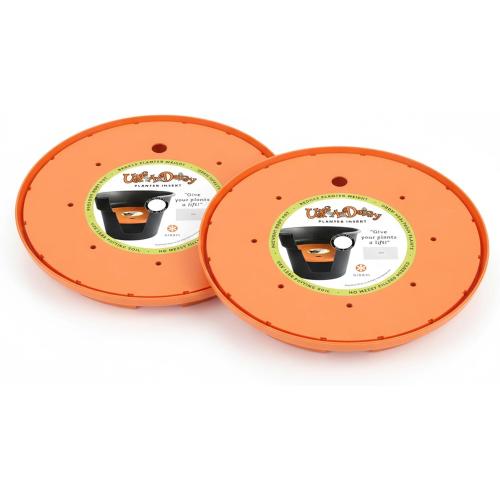 Bloem Ups-A-Daisy 15 Round Planter Pot Lift Insert,1 Pack | Soil-Saving, Durable Resin Disks for Bulky Garden Planters and Pots | Drainage Holes