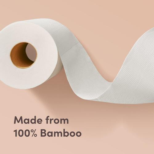 Amazon Aware 3-ply Bamboo Toilet Paper, Unscented, 12 Rolls, 350 Sheets per roll, Total 4200 Sheets, Plastic-Free
