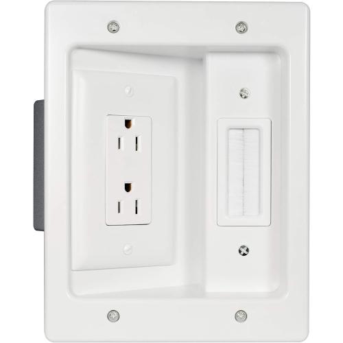 Legrand – OnQ in-Wall Cable Management Kit for Power & Low Voltage Cords – Hides TV or Display Cables Retrofit Behind The Wall – UL Listed TV Cord Hider w/DIY Install & Included Hardware – HT2102WHV1