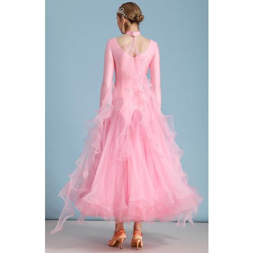 ORIDOOR Flash Rhinestone Ballroom Dance Waltz Tango Standard Competition Dance Dress SIZE SMALL