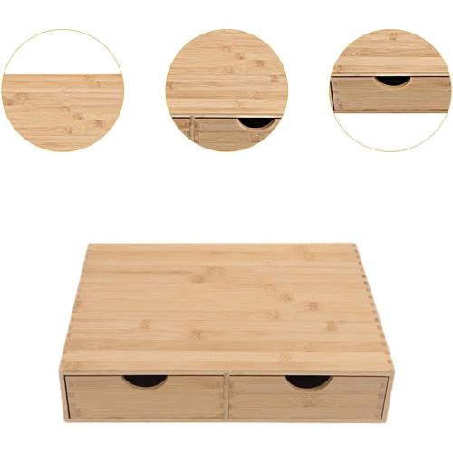 Capsule Storage Organizer Tabletop Storage Organization Box Bamboo Drawer for Workspace Counter Bathroom Toiletries Products