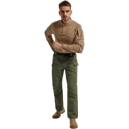 Men's Stretch Tactical Pants Water Resistant Ripstop Cargo Pants Lightweight Outdoor EDC Hiking Work Pants (Army Green, 32WX32L)
