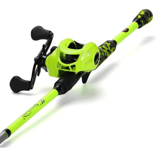 Sougayilang Baitcast & Spinning Reel and Fishing Rod Combo, IM7 Graphite 2Pc Blank Rods,EVA Handle & “S” Style Hook Keeper